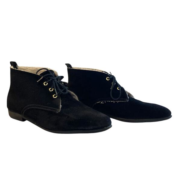 Vintage Outdorables Black Suede Fleece Lined Goth Boho Chukka Ankle Boot Size 8 - Picture 2 of 16